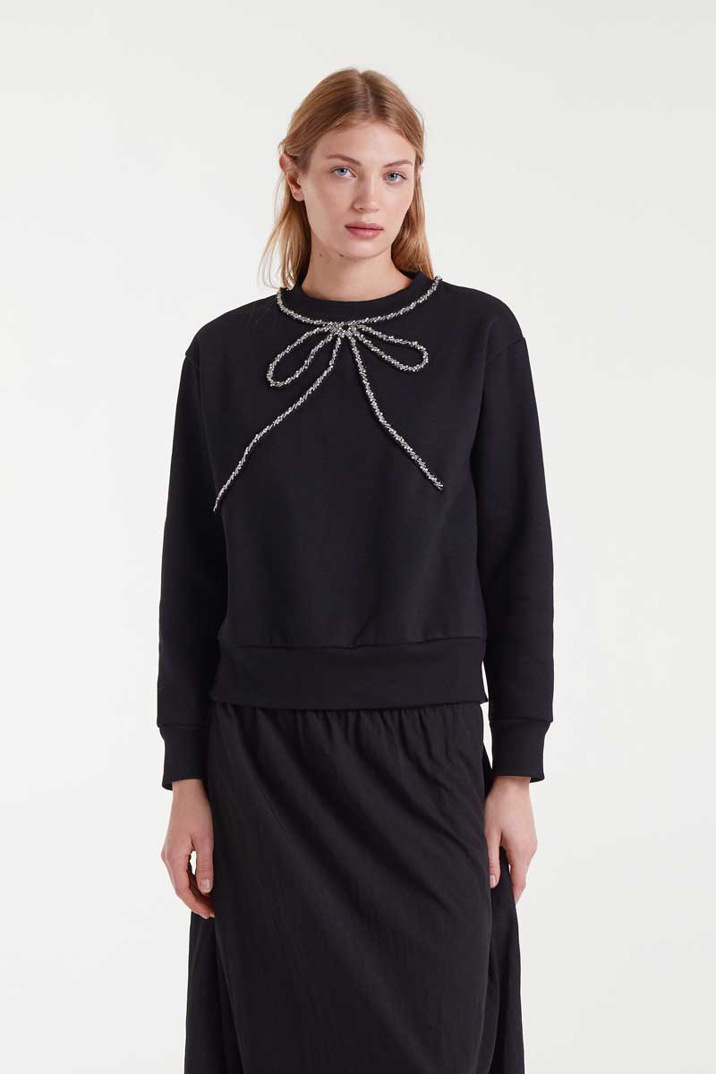 Bow Sweatshirt - Black