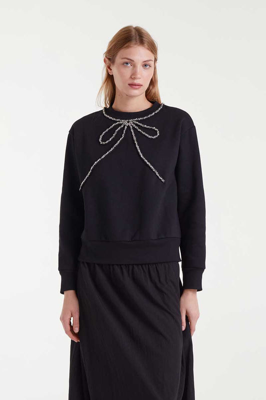 Bow Sweatshirt - Black