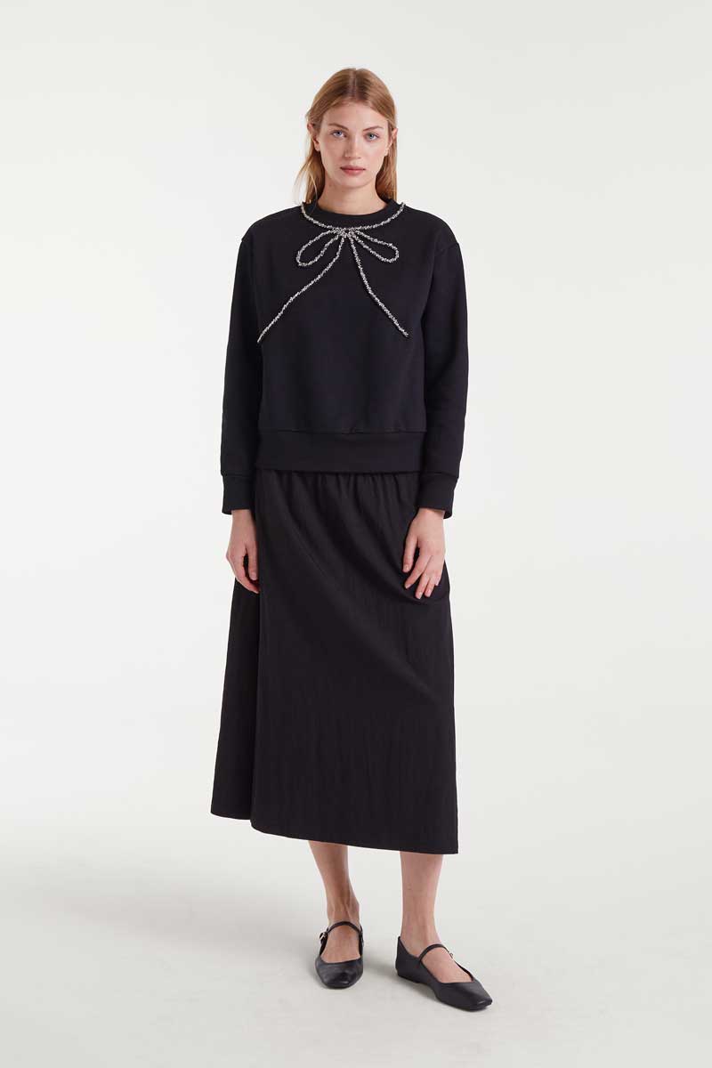 Bow Sweatshirt - Black