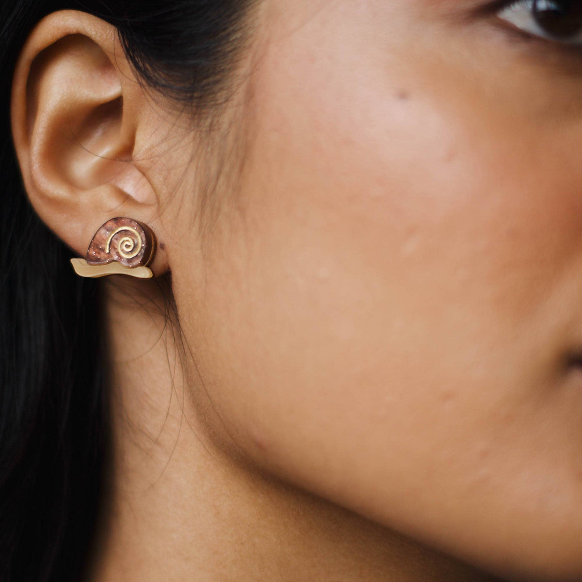 Garden Snail Stud Earrings
