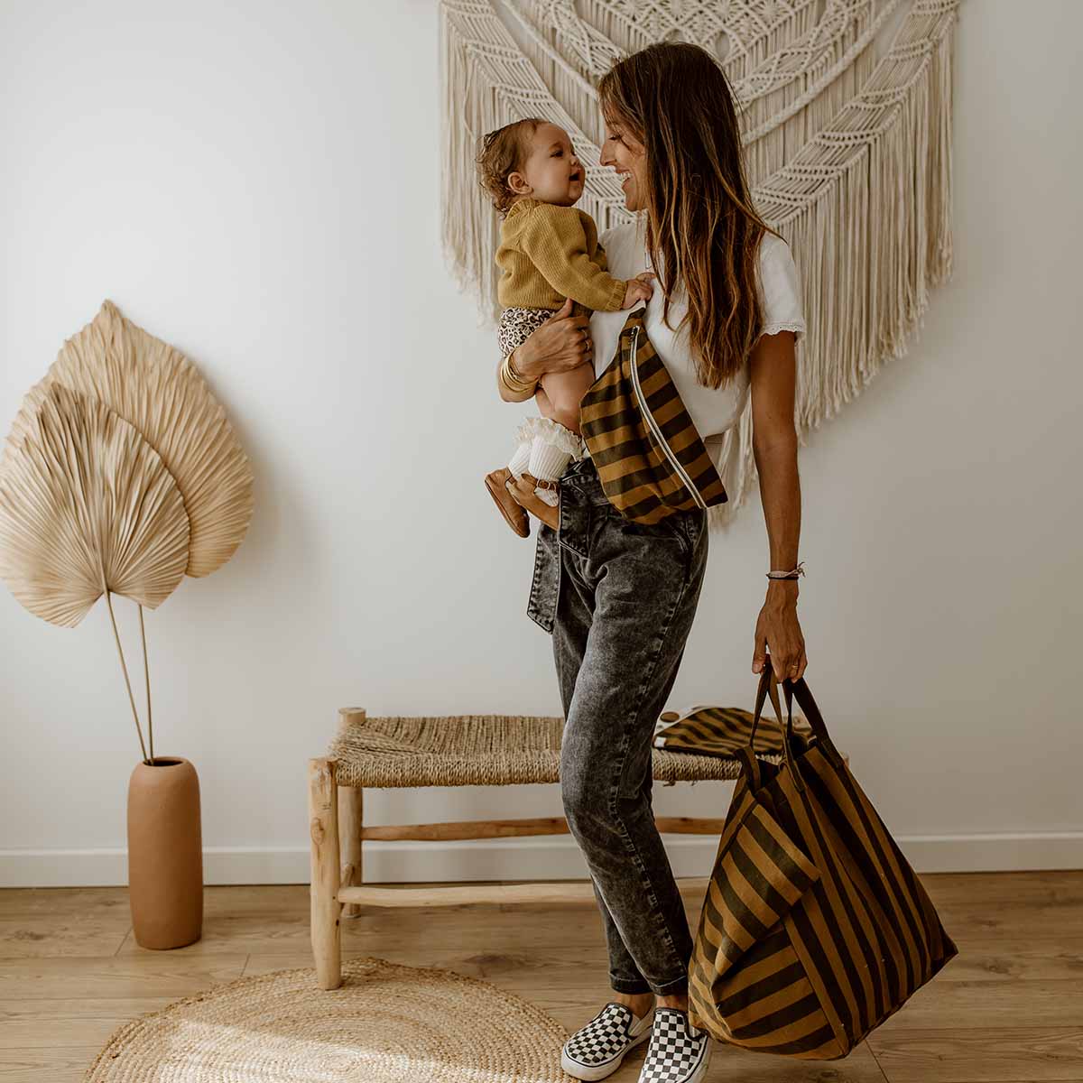 Stripe bum bag - Cumin