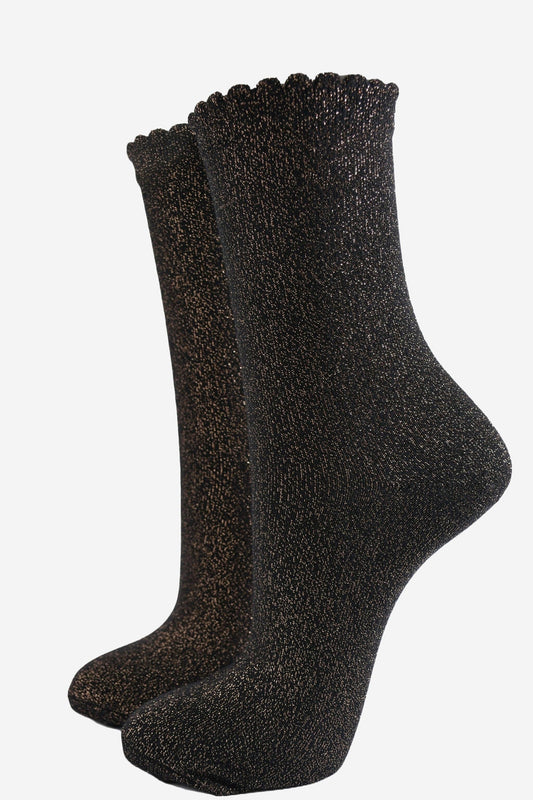Women's Glitter Socks - Bronze