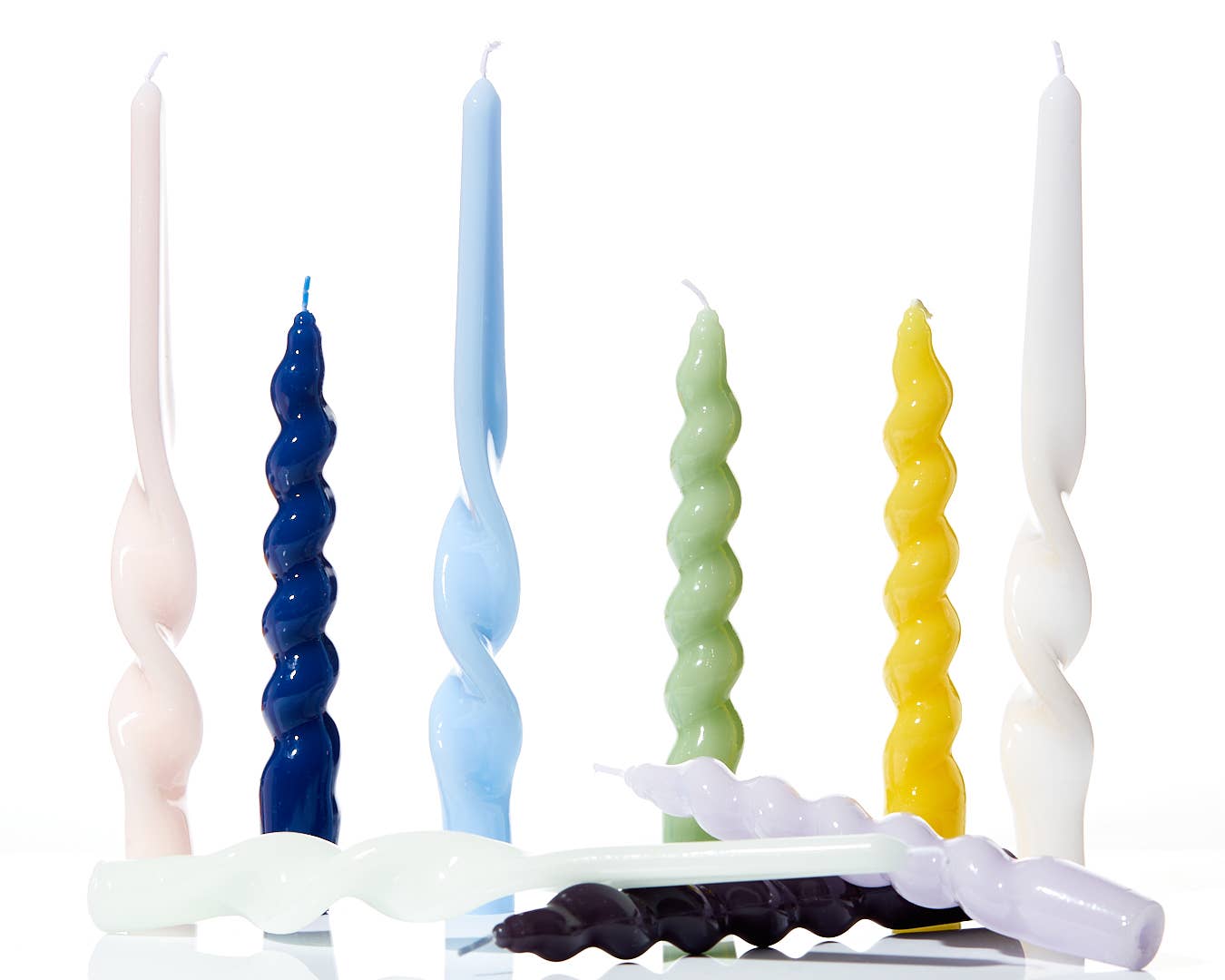 MÆGEN Spiral Taper Candles - 3 Pack - Navy