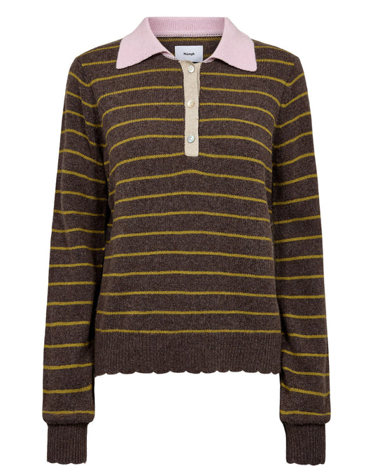 Nulucinda Stripe Pullover - Black coffee