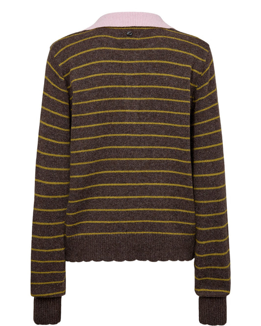 Nulucinda Stripe Pullover - Black coffee