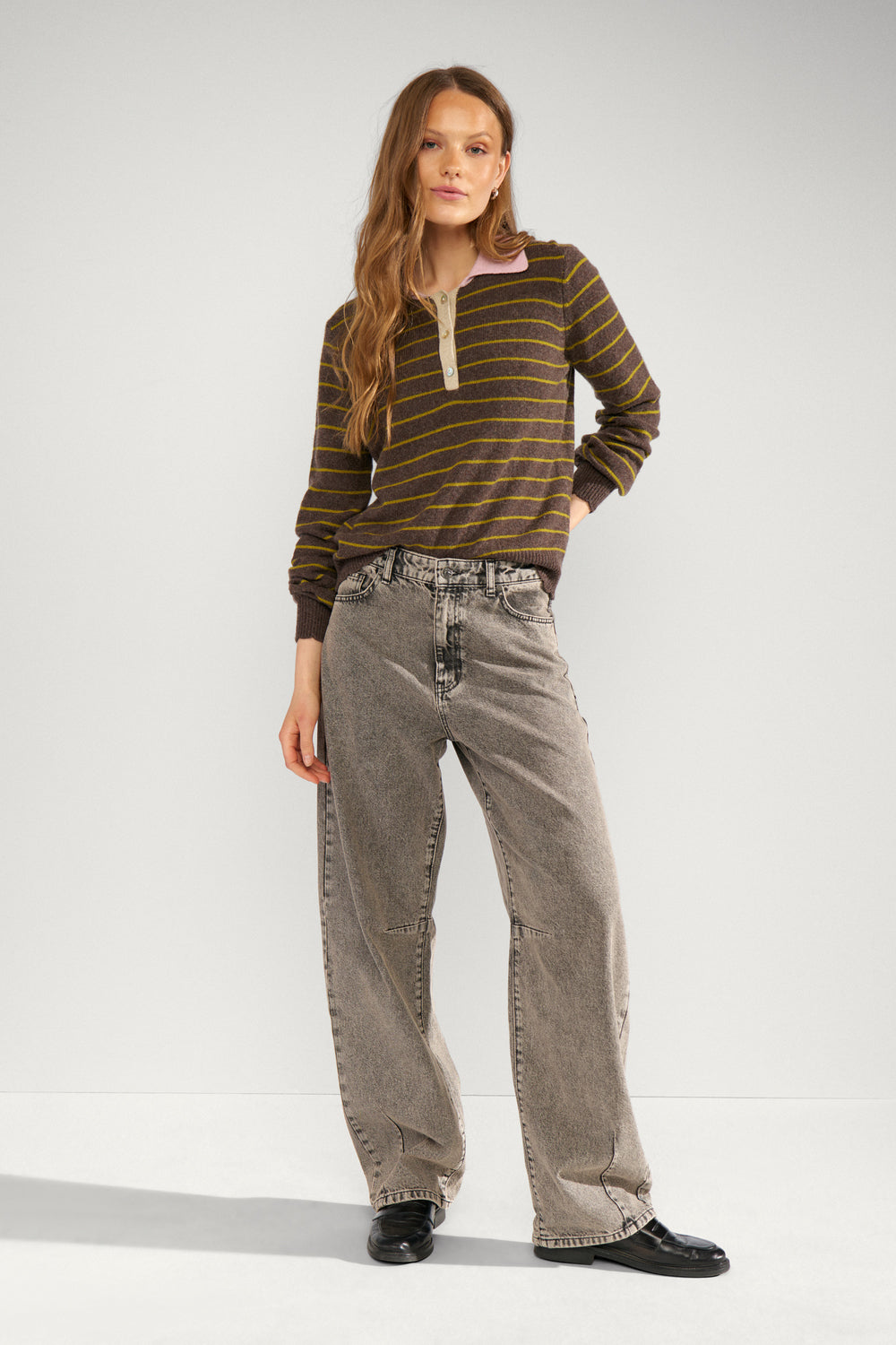Nulucinda Stripe Pullover - Black coffee