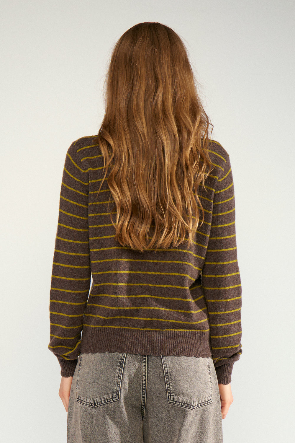 Nulucinda Stripe Pullover - Black coffee