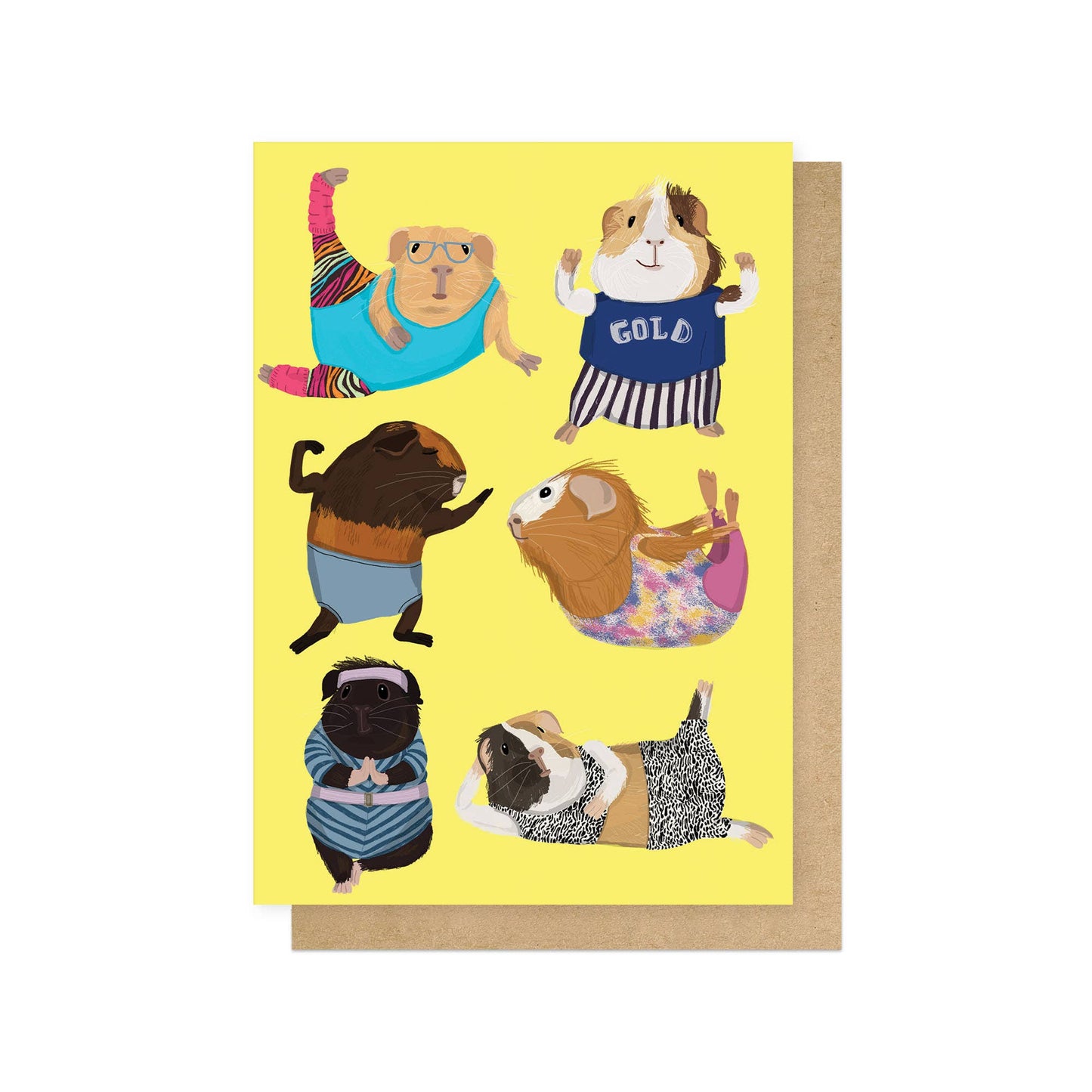 Guinea Pig Aerobic Greetings Card