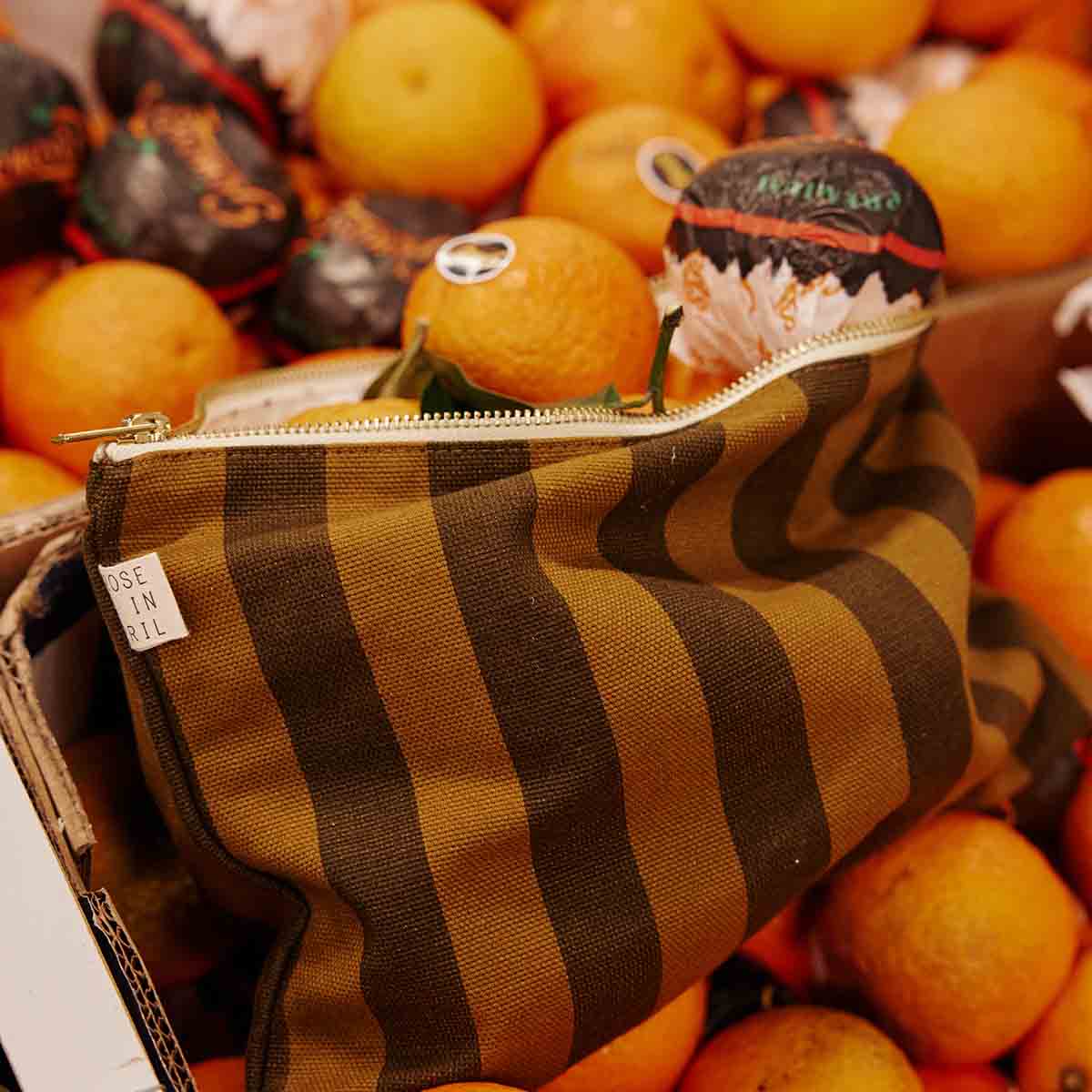Lili Flat Pouch Stripes Cumin
