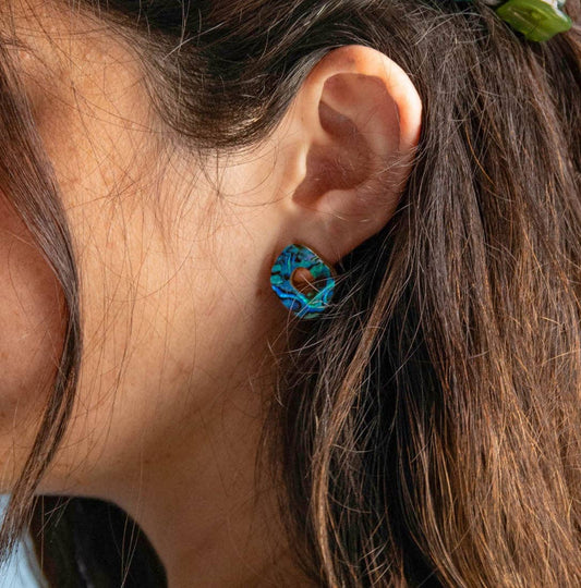 Rounded Form Stud Earrings - Medium