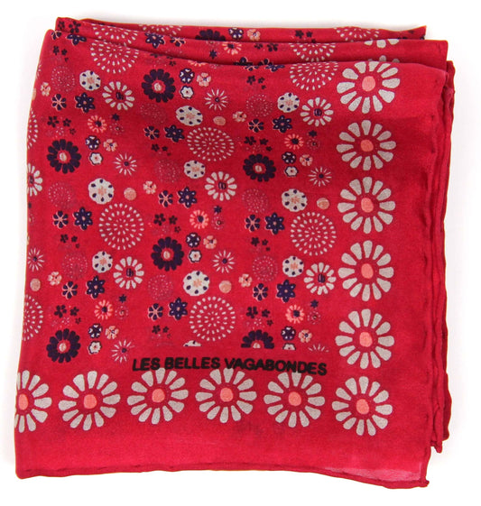 Hanami Red Silk Scarf