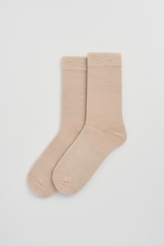Milky Tea Beige Merino Socks