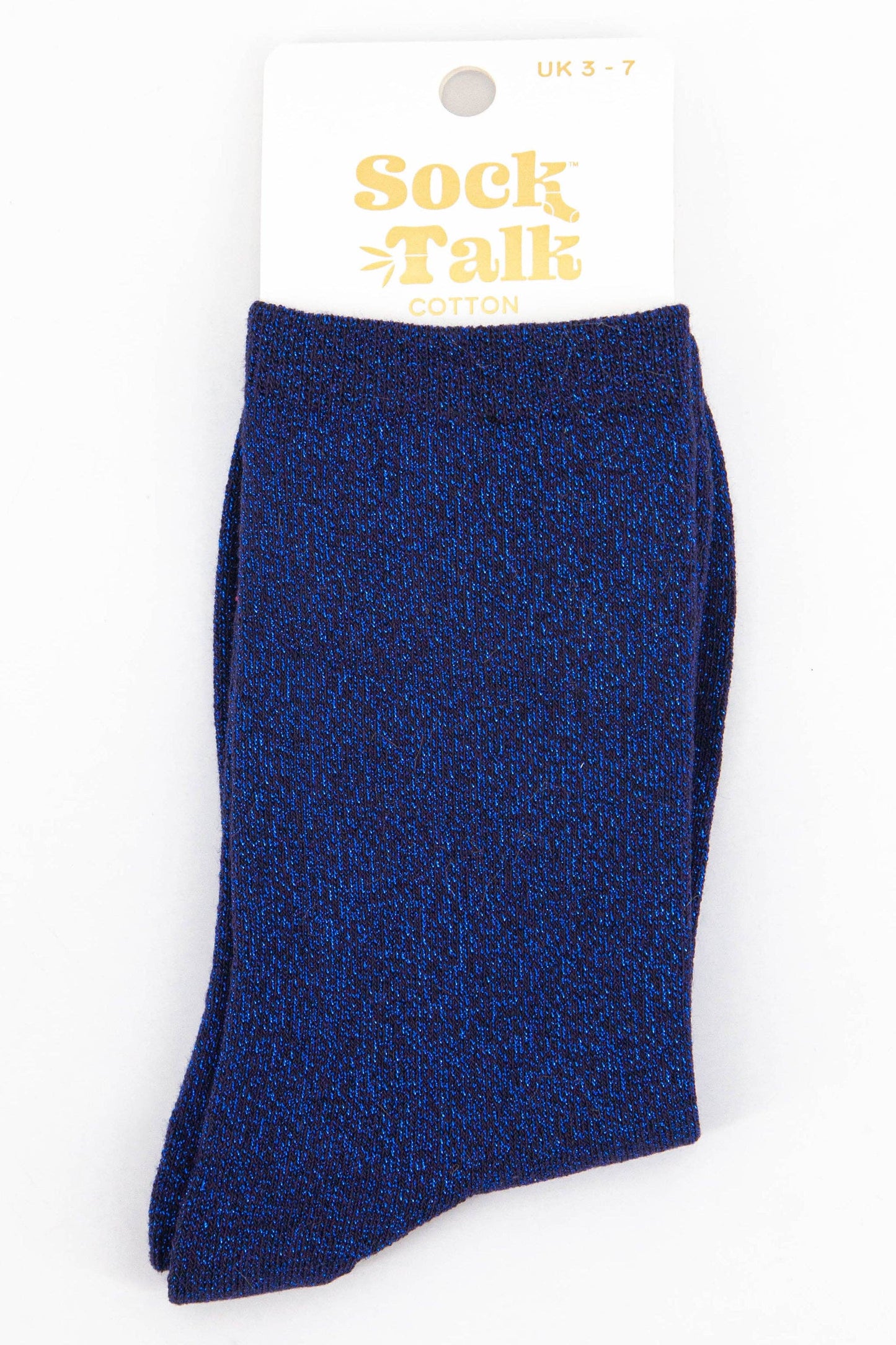 Womens Cotton Glitter Ankle Socks in Midnight Blue
