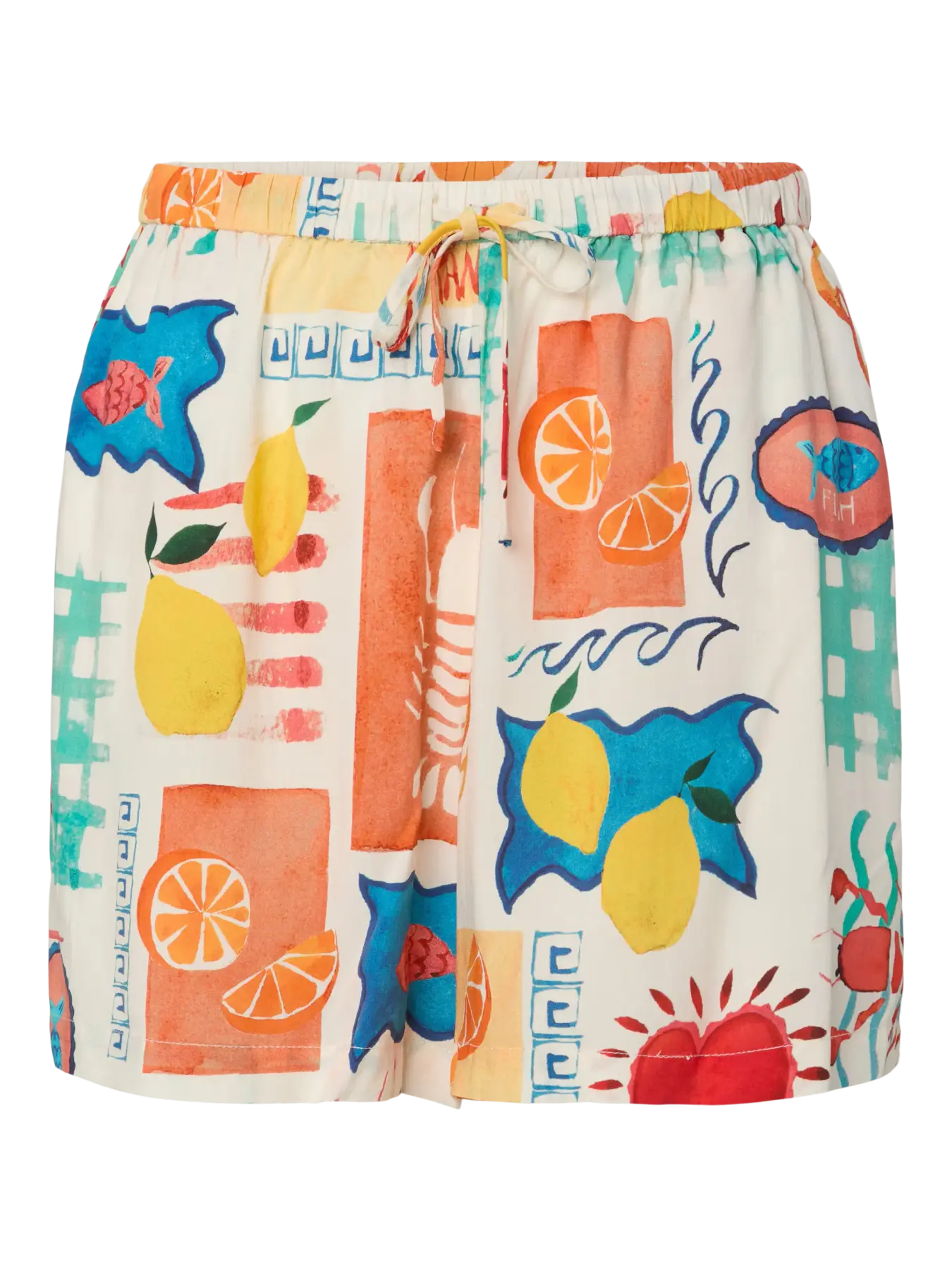 PCKlarisa Shorts- Eggnog/Heart Print