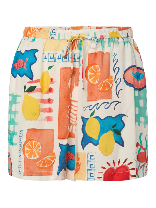 PCKlarisa Shorts- Eggnog/Heart Print