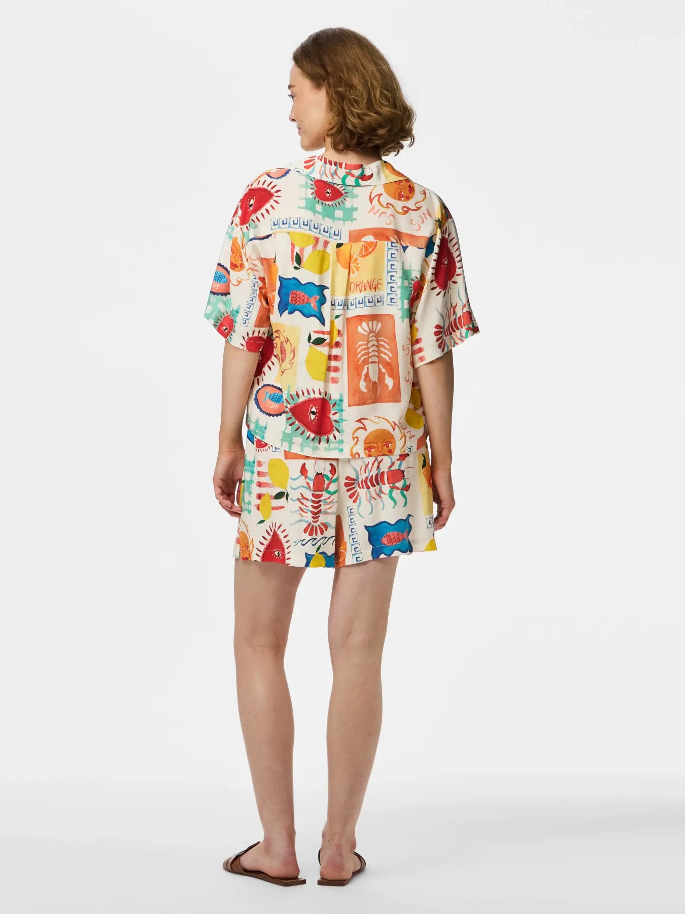 PCKlarisa Shorts- Eggnog/Heart Print