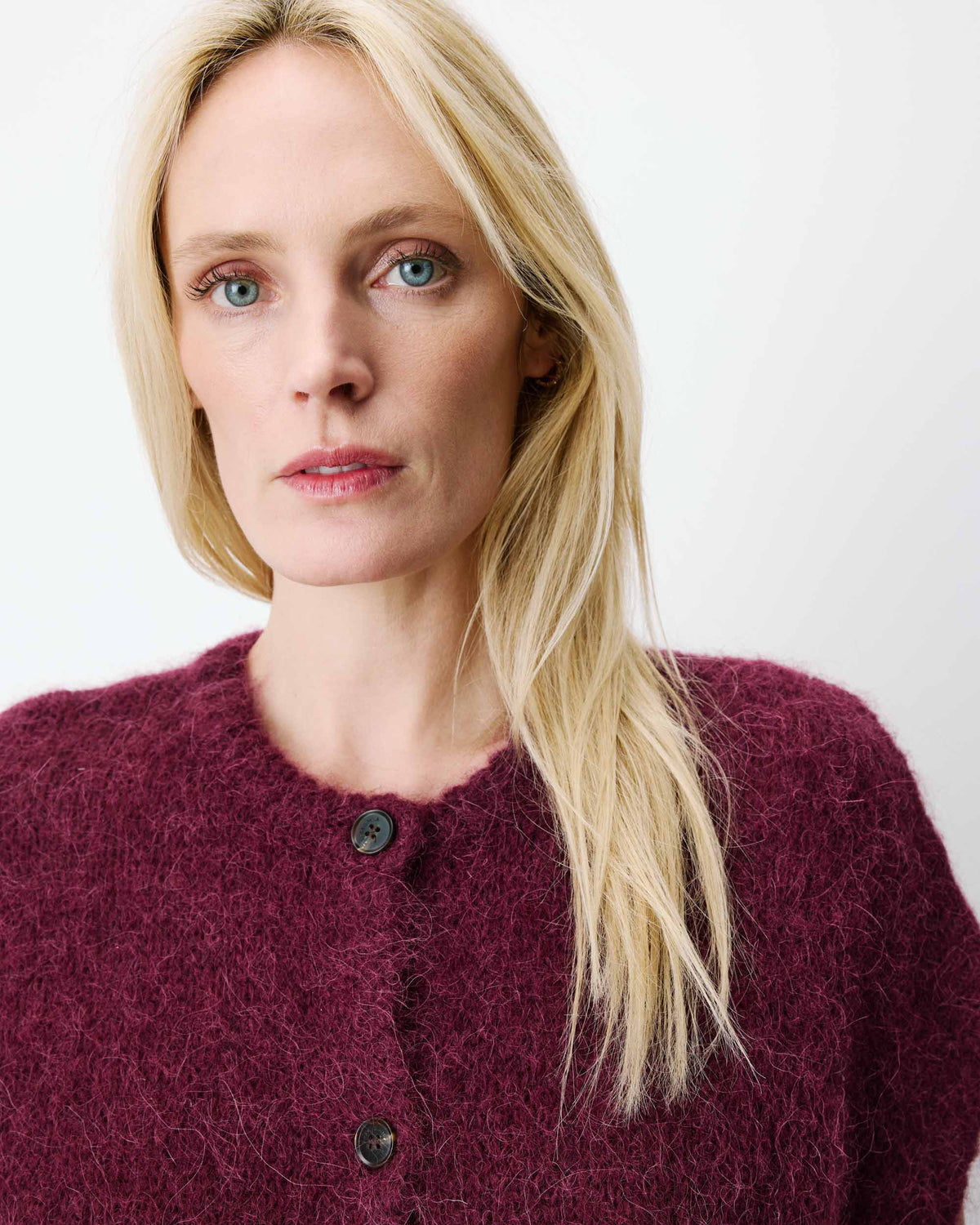 Addison Sleeveless Cardigan - Aubergine