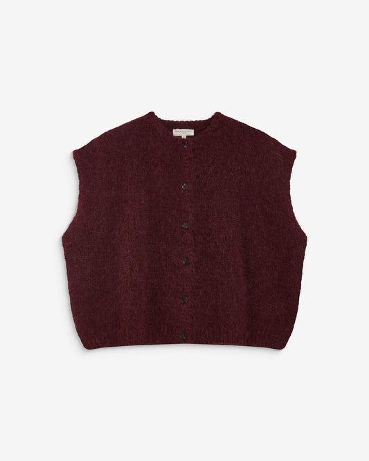 Addison Sleeveless Cardigan - Aubergine