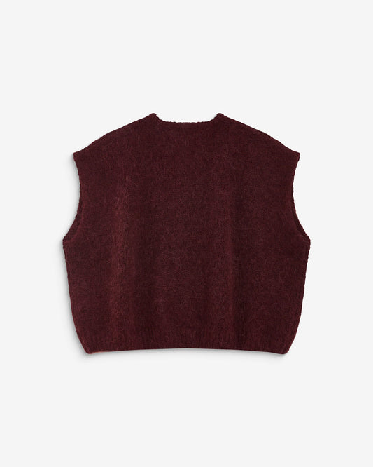 Addison Sleeveless Cardigan - Aubergine