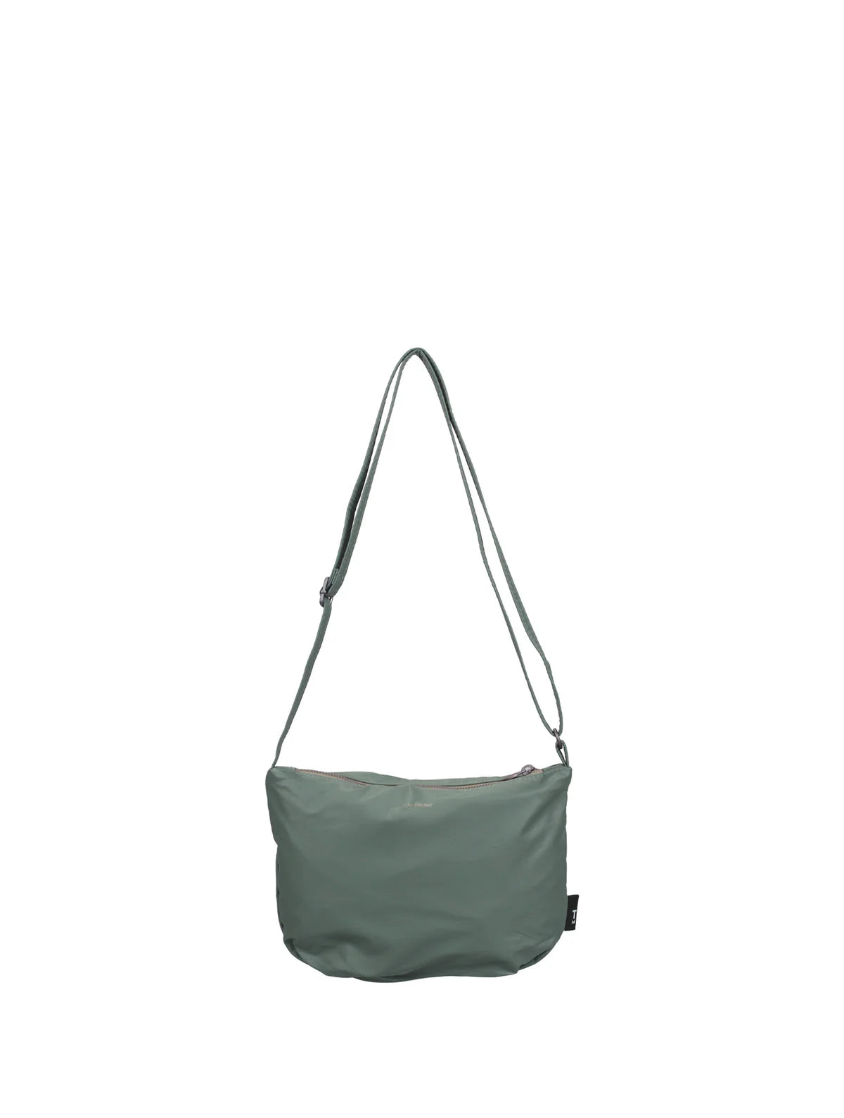cross body bag in green on a white background