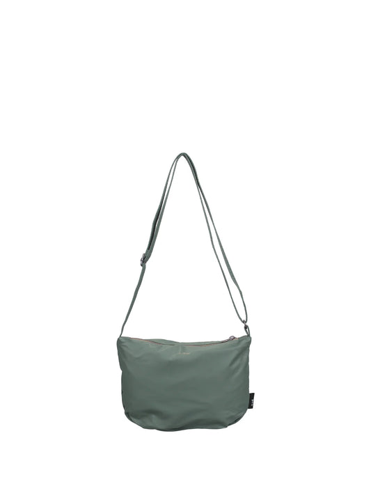 cross body bag in green on a white background