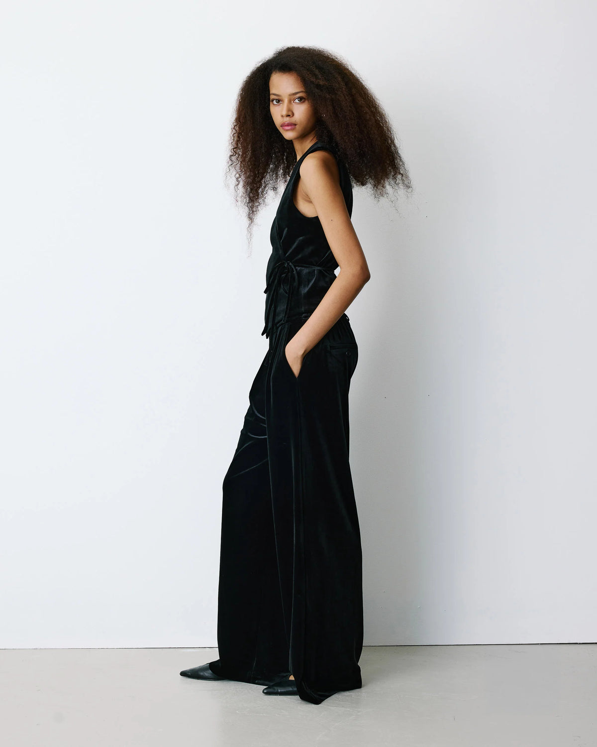 Benny Tie Front Waistcoat - Noir
