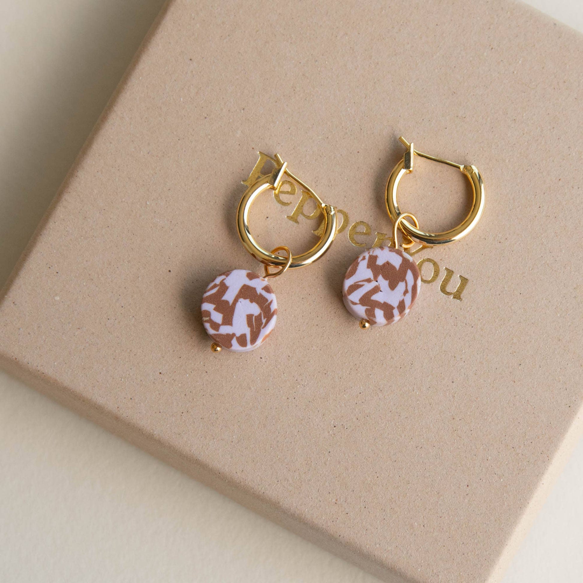 Bits Circle Charm Hoop Earrings Pepper You