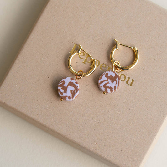 Bits Circle Charm Hoop Earrings Pepper You
