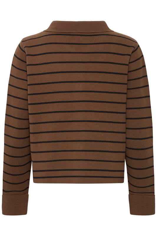 FRita Cardigan - Cocoa Stripe
