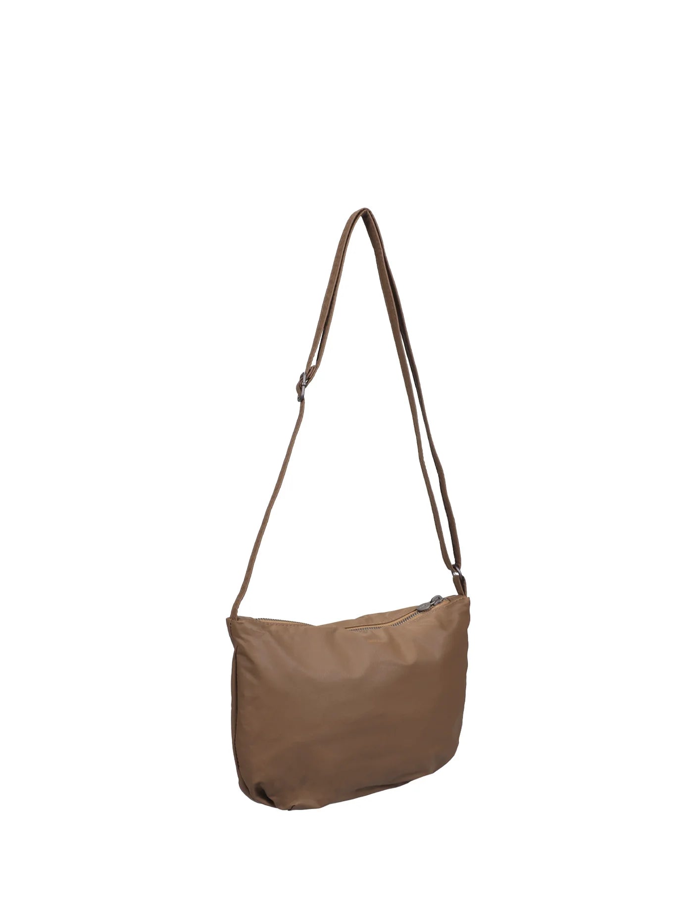 brown cross body bag on a white background