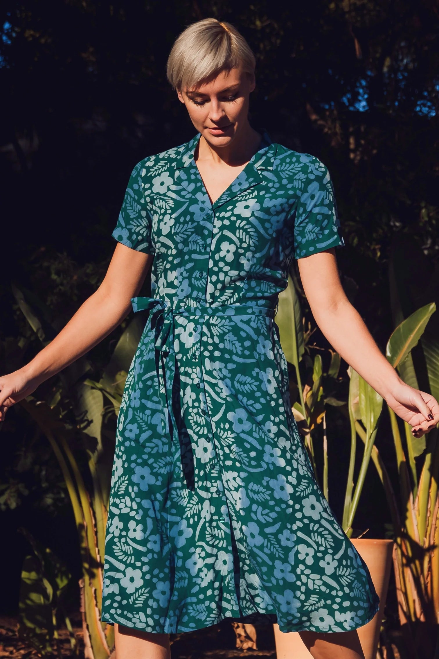Fiona Batik Midi Shirt Dress