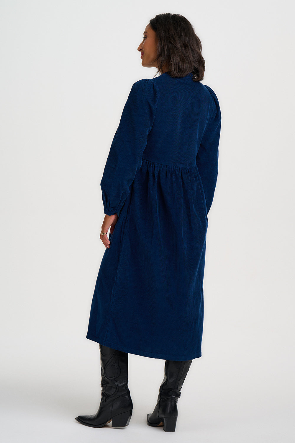 Reba Cord Midi Dress - Teal