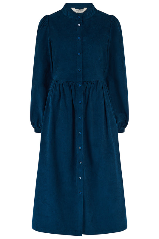 Reba Cord Midi Dress - Teal