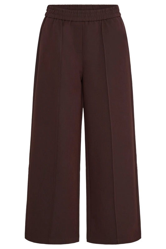 Brown wide-leg pants on a white background