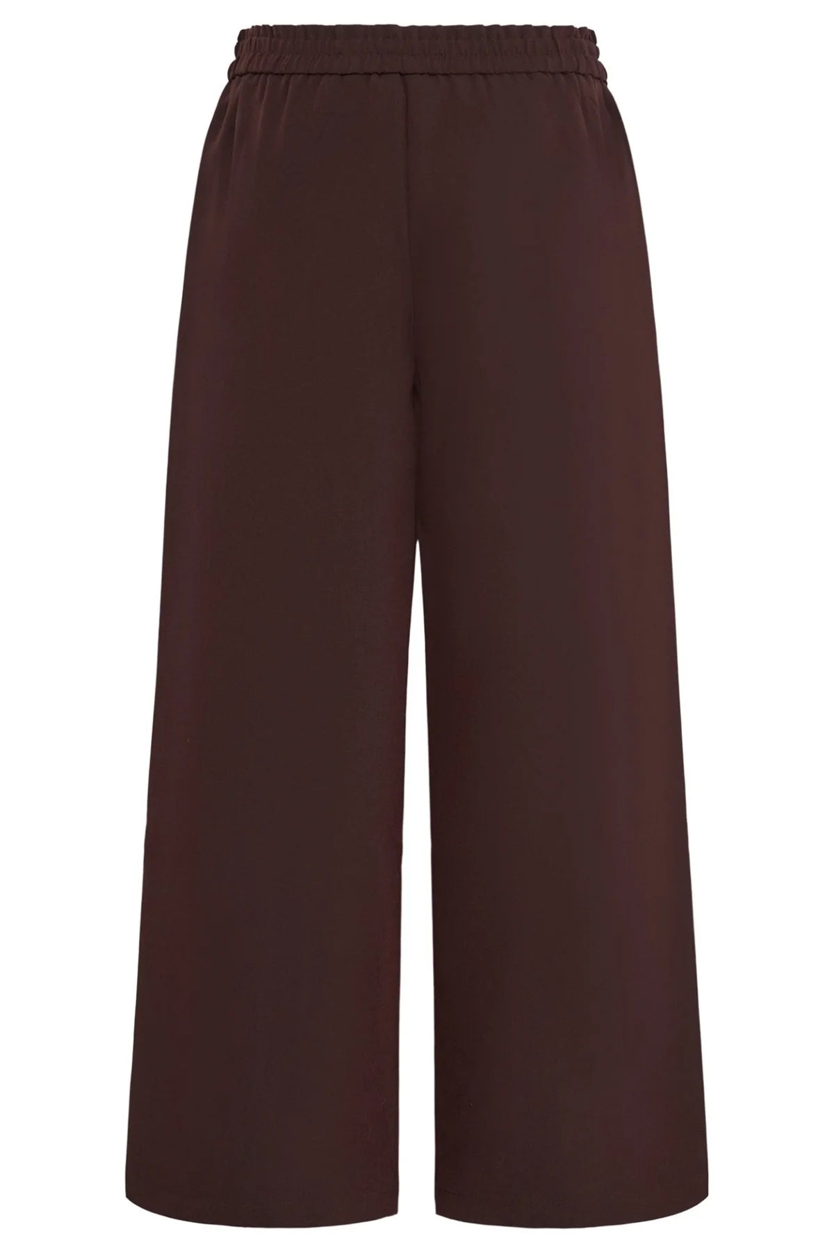 Brown wide-leg pants on a white background