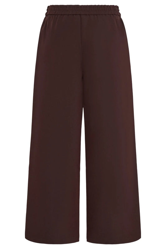 Brown wide-leg pants on a white background