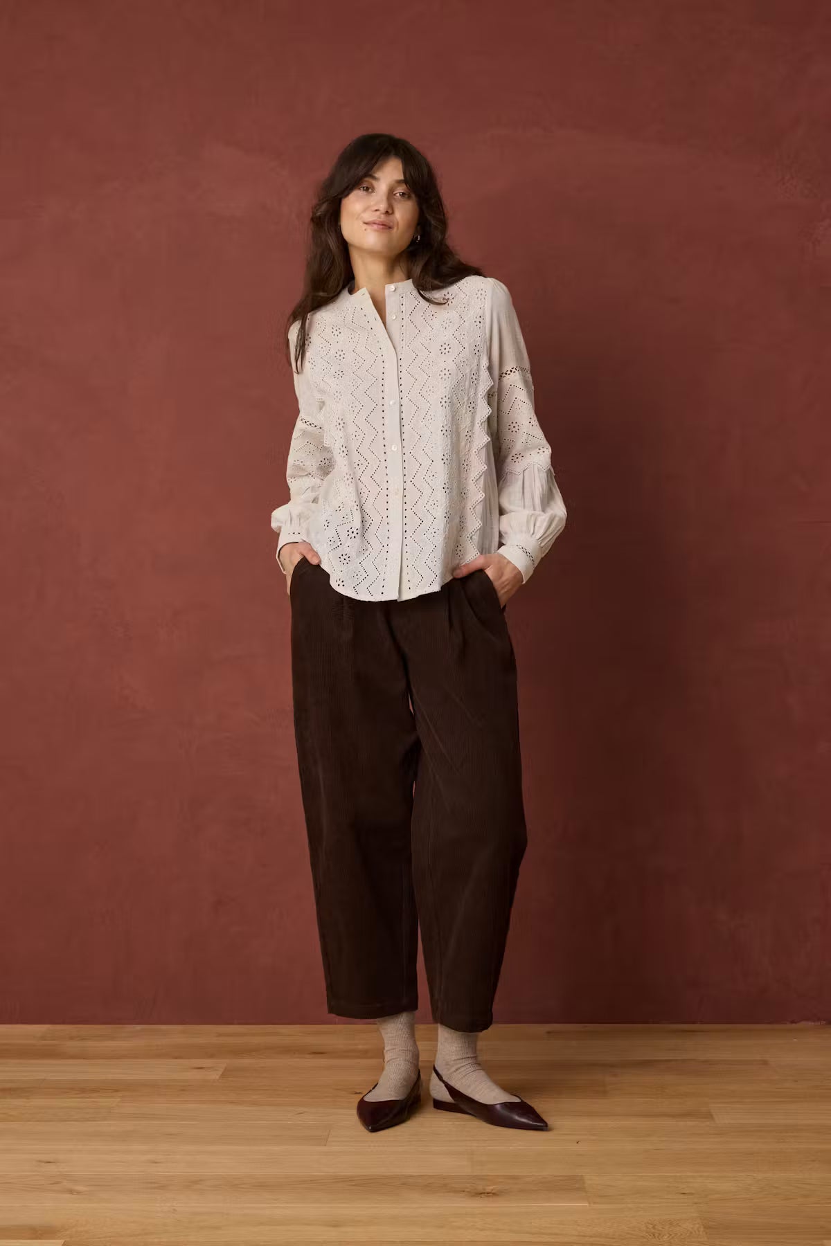 FRCalana Barrel Leg Trousers - Hot Fudge