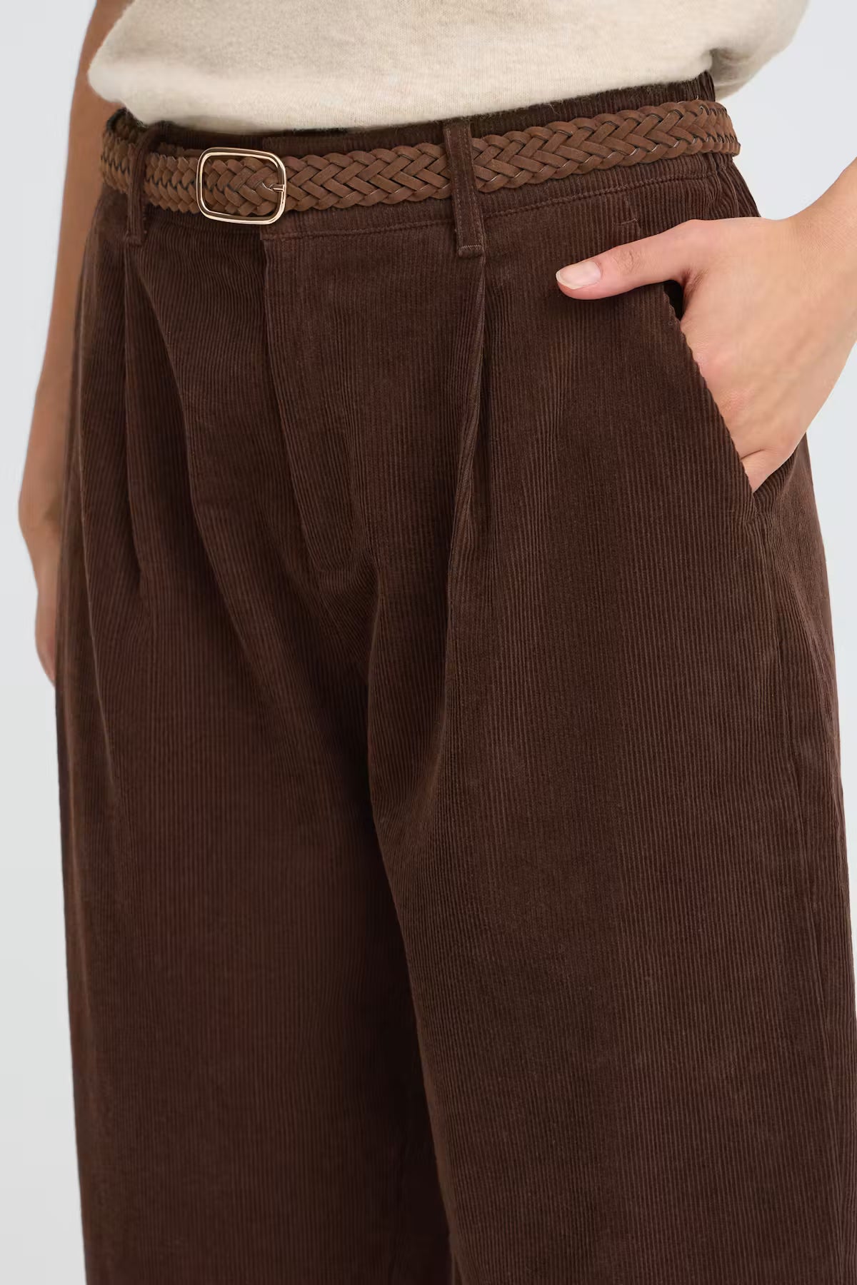 FRCalana Barrel Leg Trousers - Hot Fudge