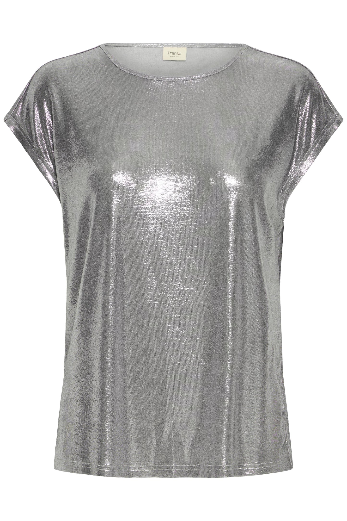 Silver metallic top on a white background
