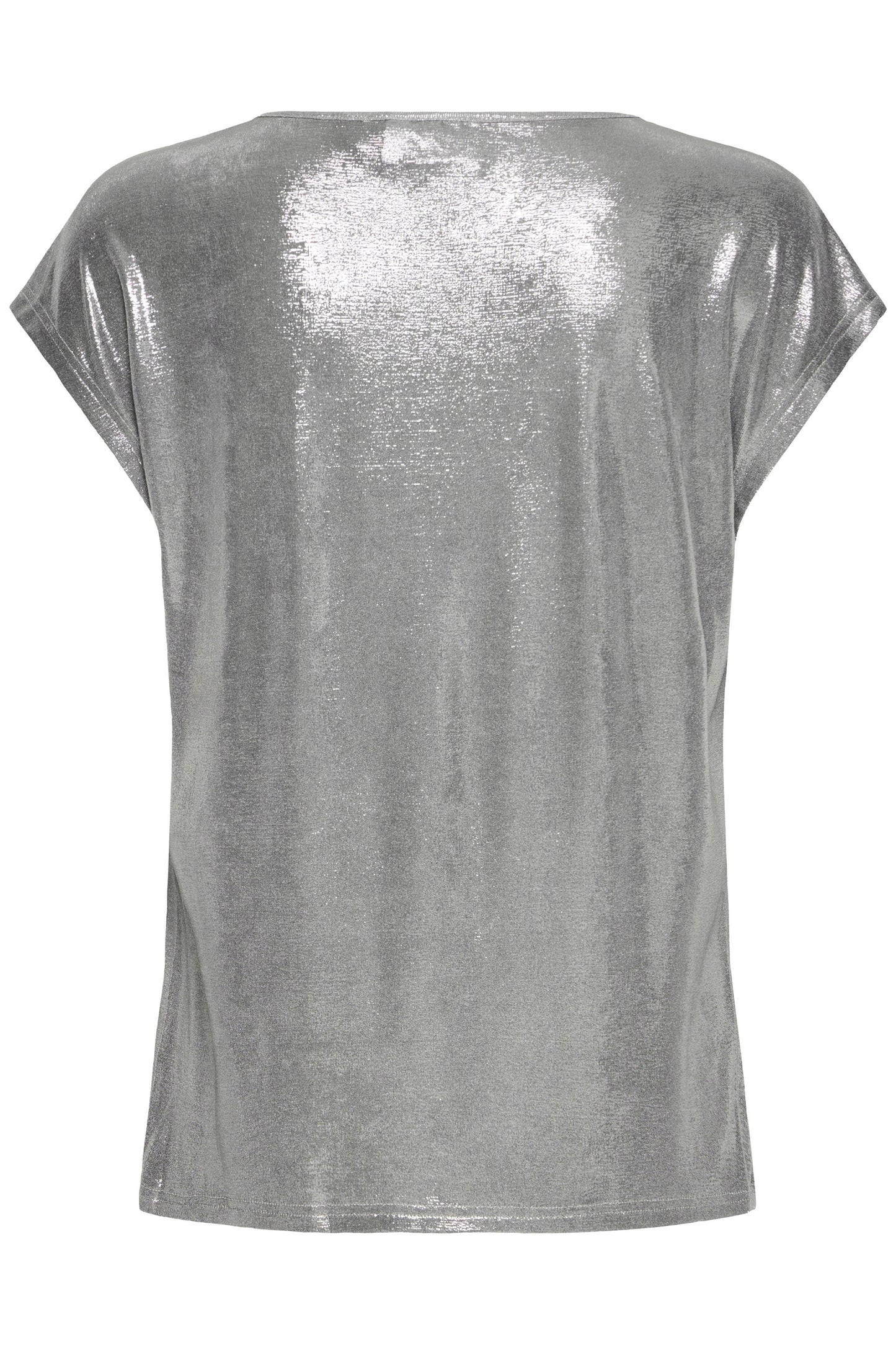 Silver metallic t-shirt on a white background