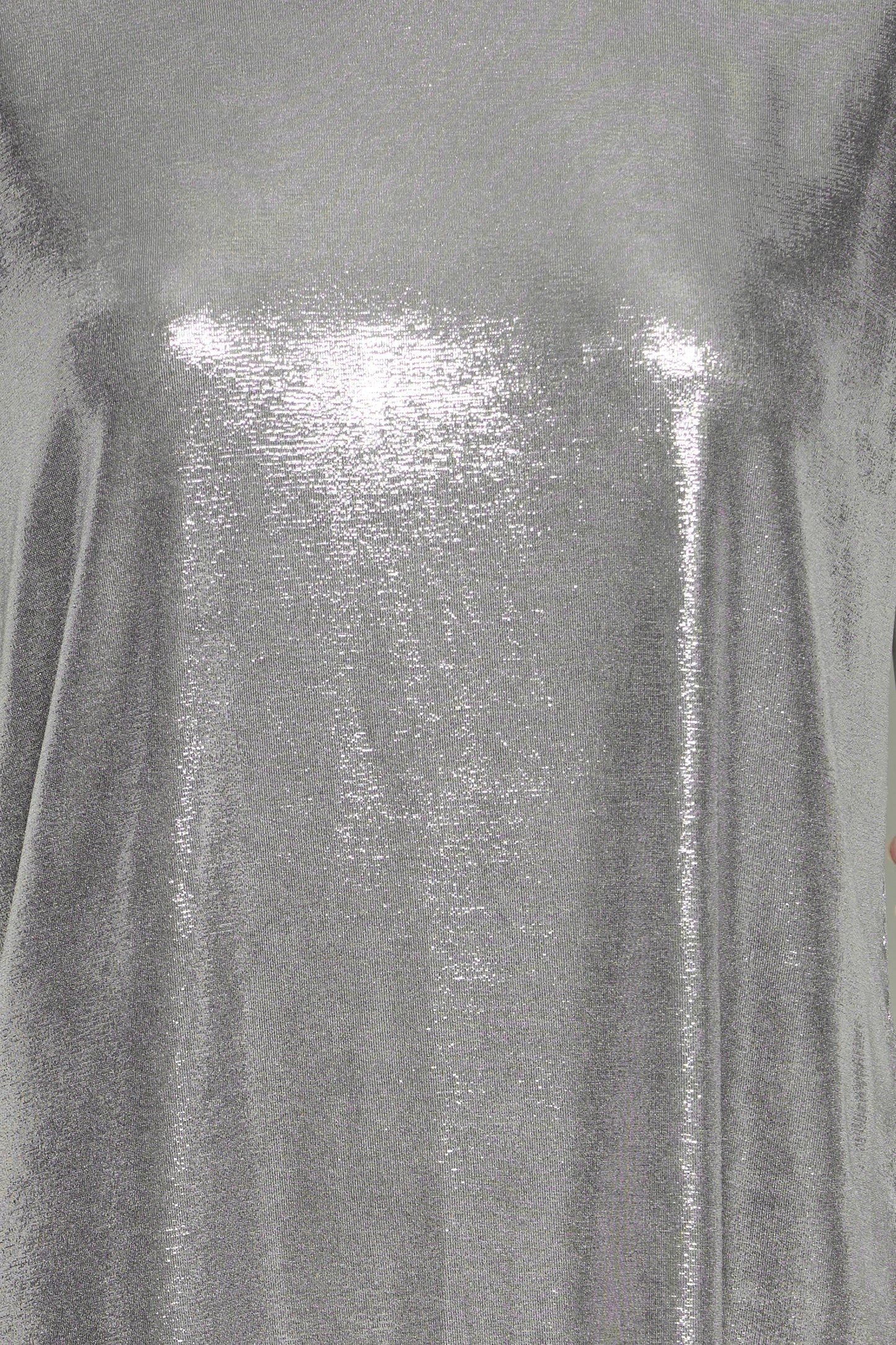 Close-up of a shiny silver fabric texture
