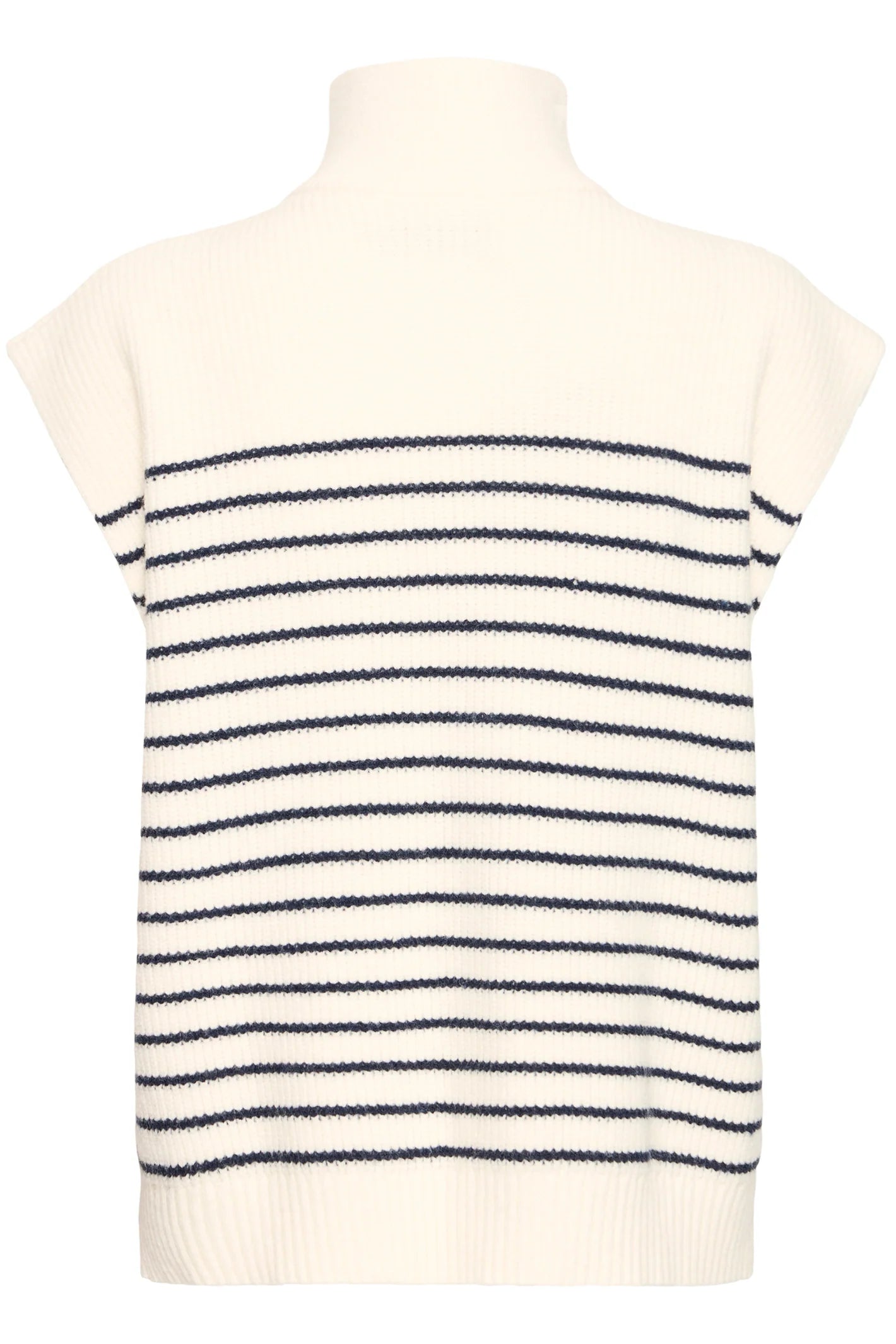 Striped sleeveless top on a mannequin with a white background