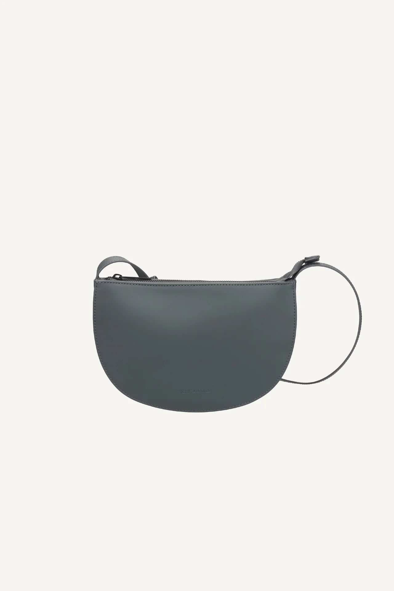 blue grey handbag on a white backgroun