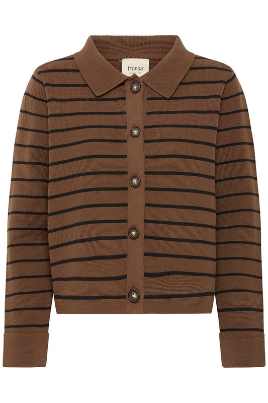 FRita Cardigan - Cocoa Stripe