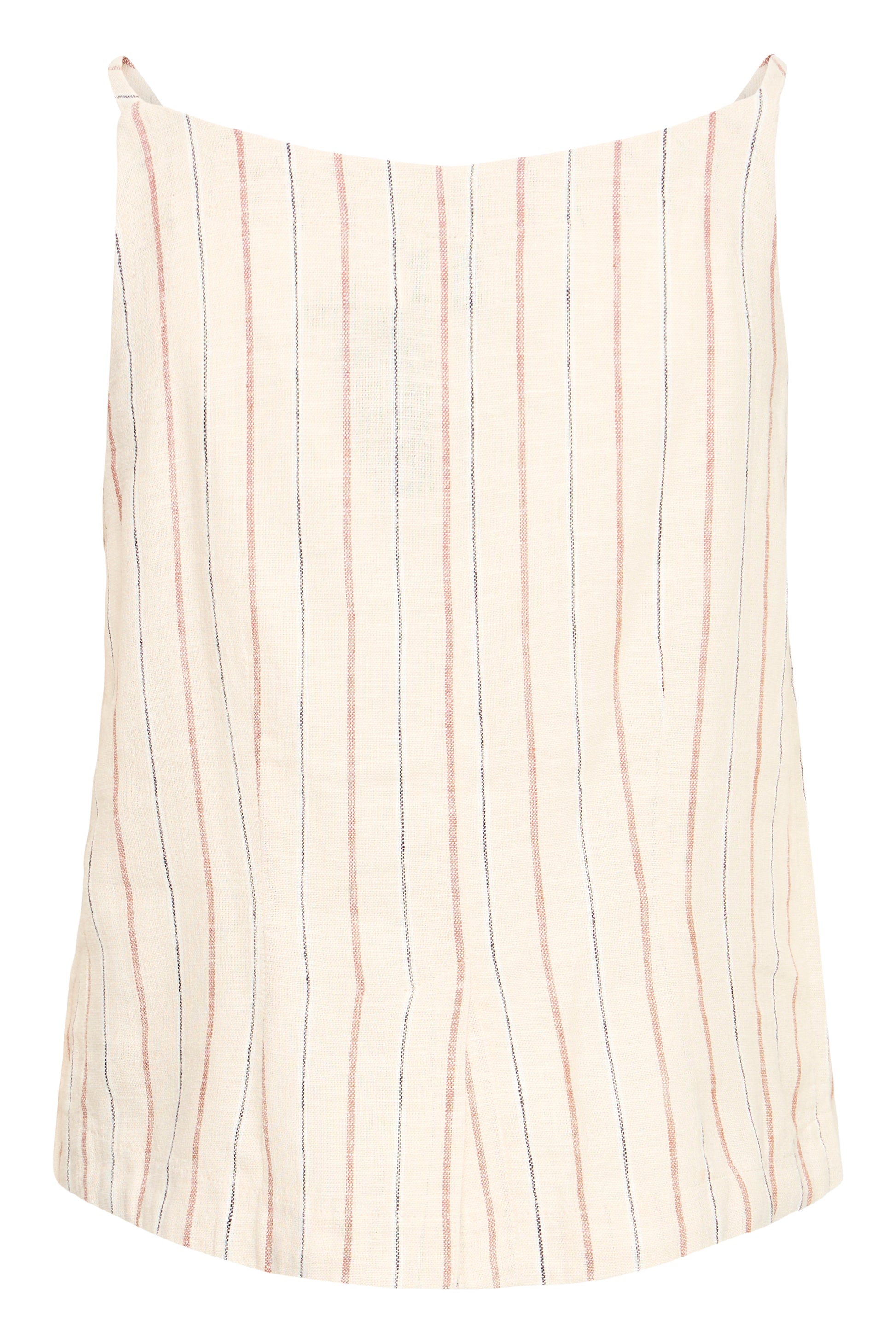 Beige striped tank top on a white background