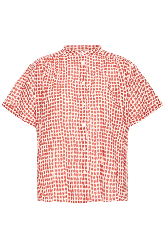 Red and white checkered shirt on a white background