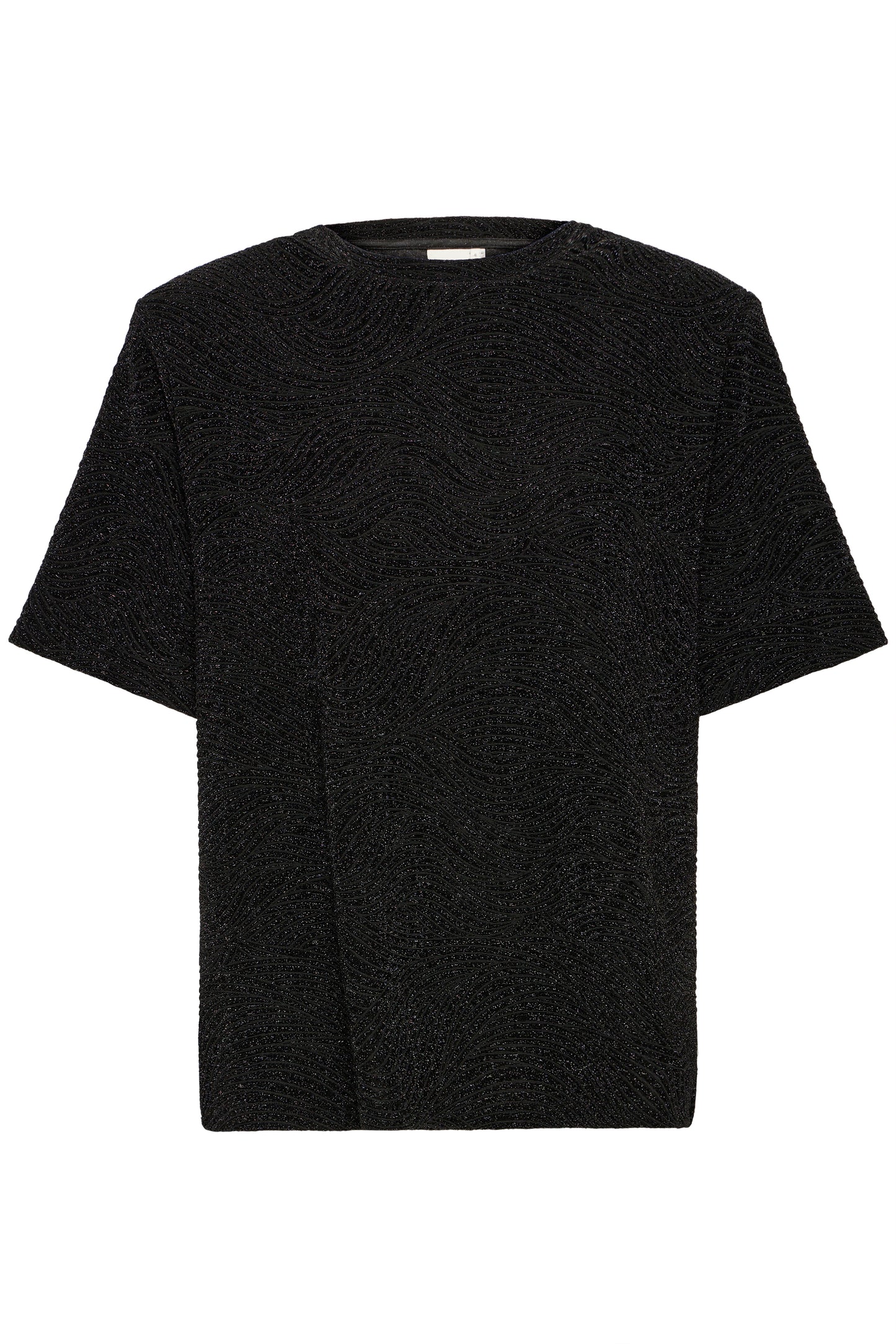 Black t-shirt on a white background