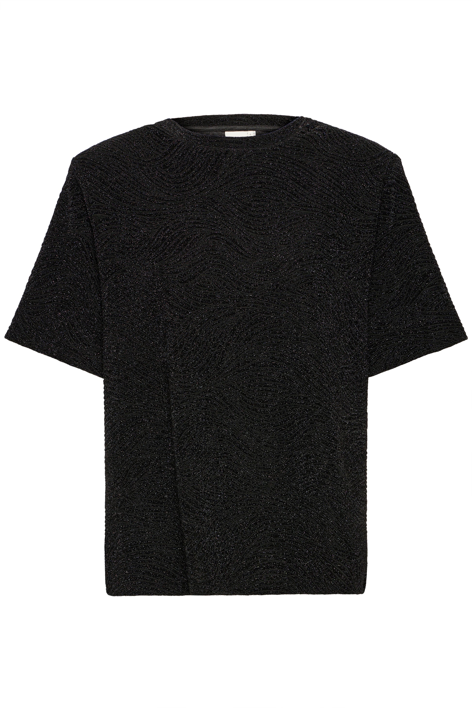 Black t-shirt on a white background