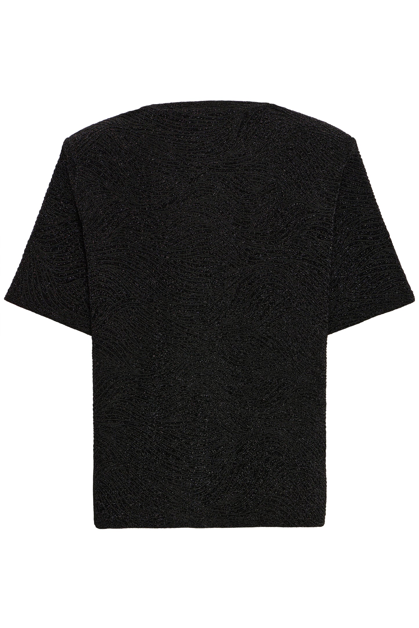 Black t-shirt on a white background