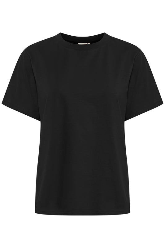 Black t-shirt on a white background